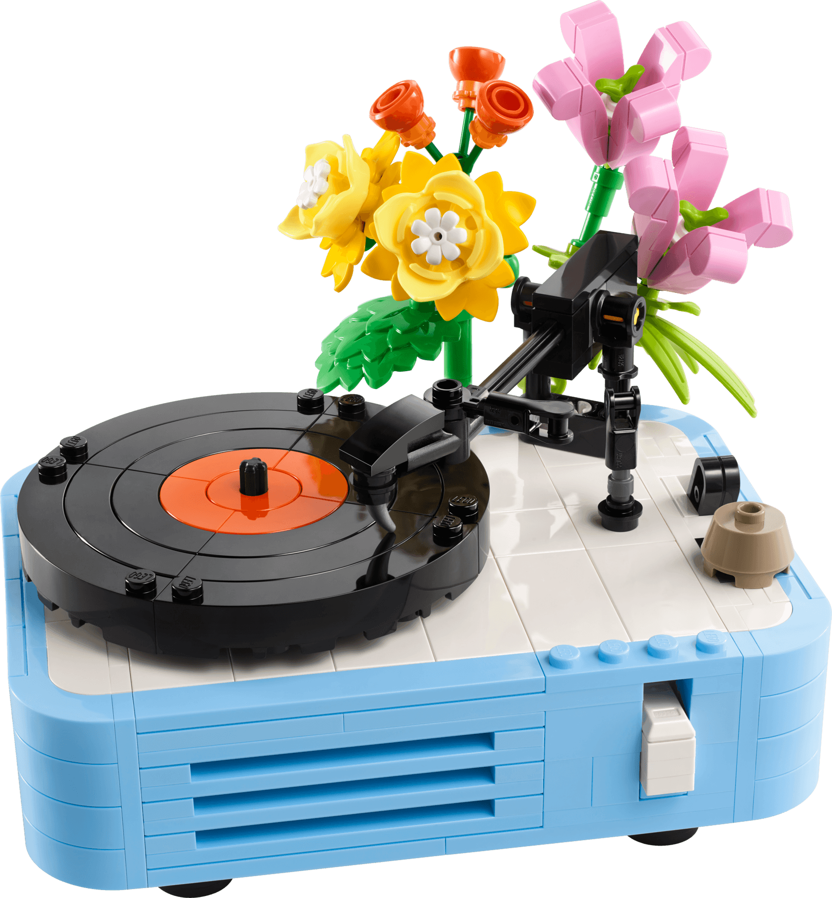 Record Player with Flowers