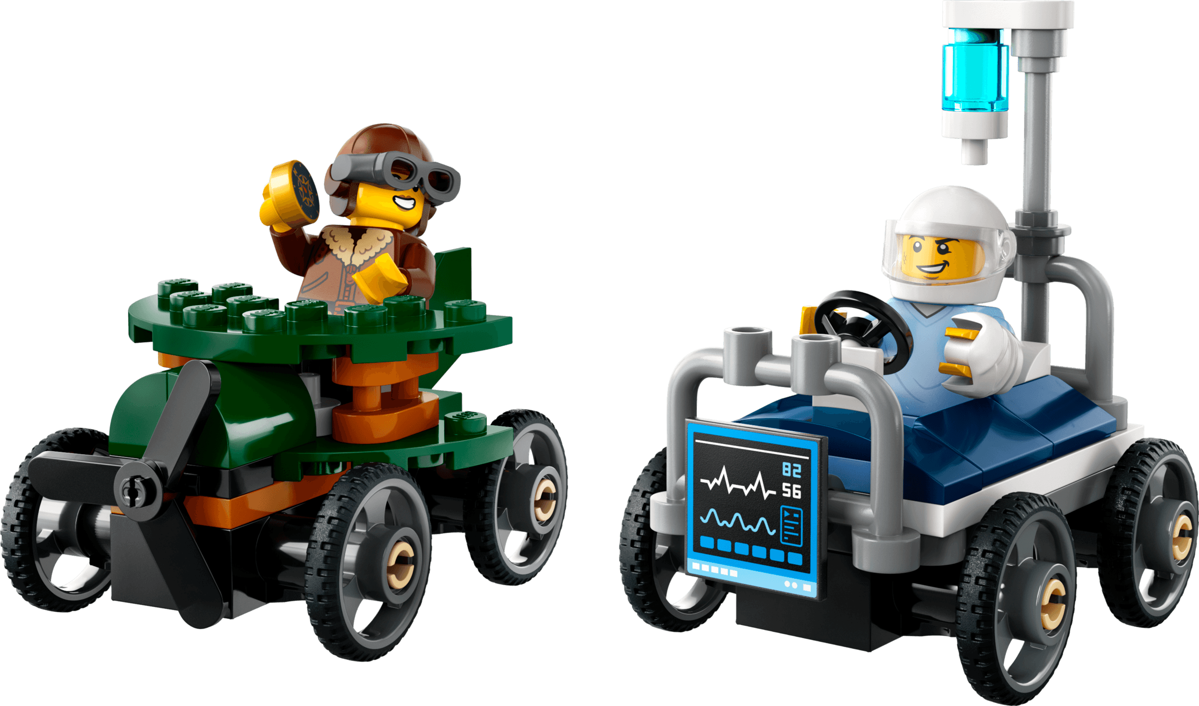 Airplane vs. Hospital Bed Race Car Pack